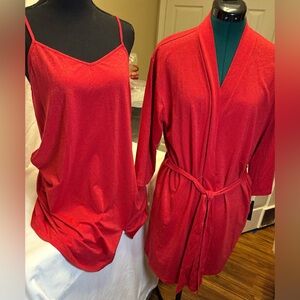 INC International Concepts Vibrant Red Sparkling Mini 2pc Nightgown • NWT